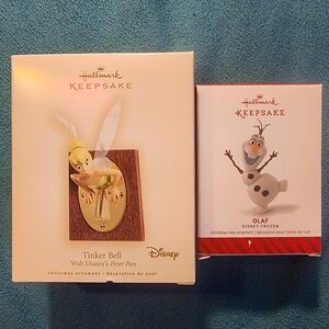 Hallmark Keepsake Disney Tinker Bell and Olaf Ornaments